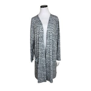 NWT Lularoe Caroline Open Front Cardigan Sweater With Pockets Black Gray Size XL